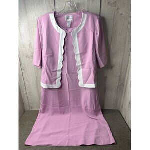 Drapers & Damons Womens Pink Sleeveless Dress & Lined Jacket Set Size M